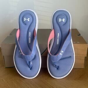 Under Armour Ultra Comfort Footbed Peninsula Blue/ Pink Women Slides - SZ 7